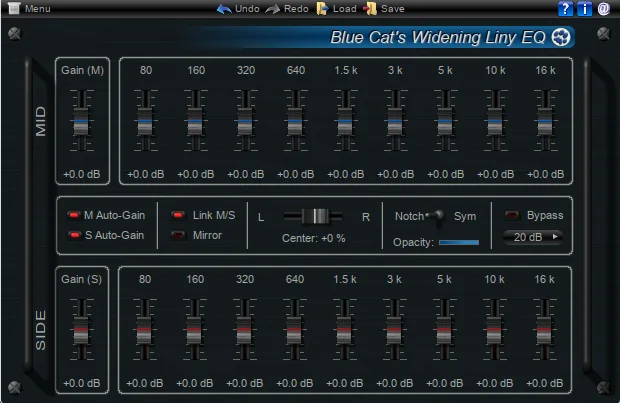 BlueCat Widening Liny Eq buttons activated