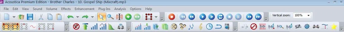 Acoustica 5 Toolbar