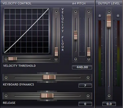 4Front True Pianos Velocity Settings