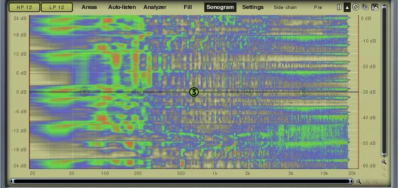 MeldaProduction mDynamicEQ Sonogram Picture
