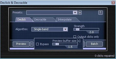 iZotope RX2 DeClick and DeCrackle