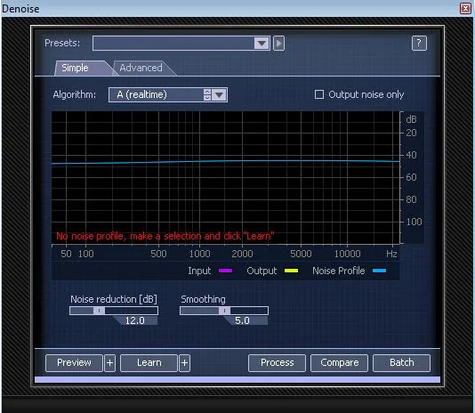 iZotope RX2 DeNoise module