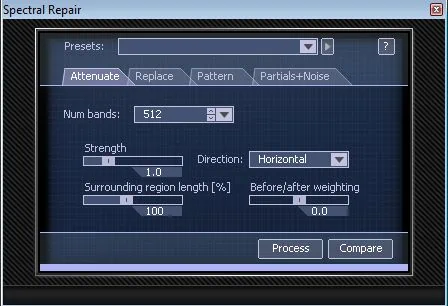 RX2 Spectral Dialogue Box Picture