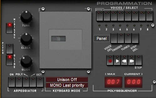 PolyKB II Programmation Cassette panel