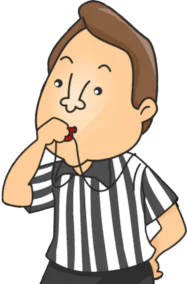 Image: Referee blowing whistle