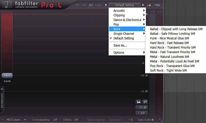 FabFilter Pro-L Review - Presets