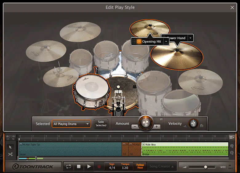 Toontrack EZdrummer 2 Review - Edit Play Style window