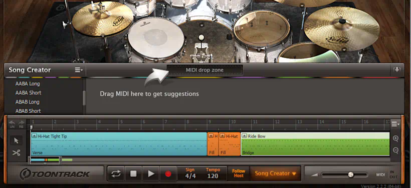 Toontrack EZdrummer 2 review - Song Builder panel