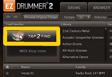 Toontrack EZdrummer 2 review - Tap2Find feature