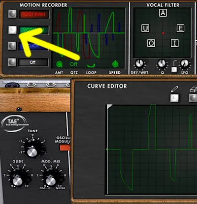 Mini V Motion Recorder panel