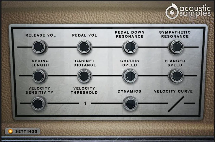 AcousticSamples Wurlie Review - Additional Settings Screen