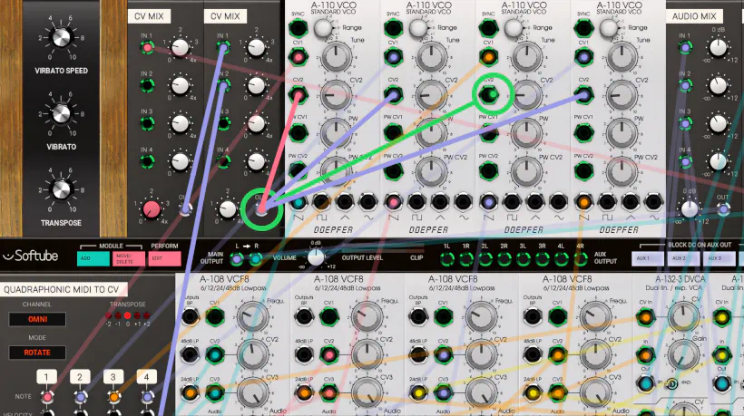 Softube Modular green connectons