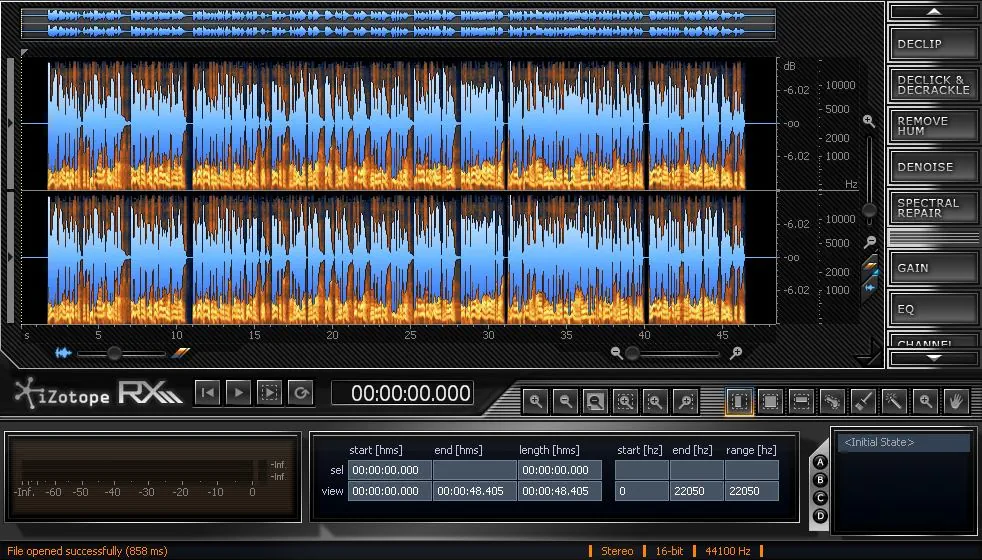 iZotope RX 2 GUI