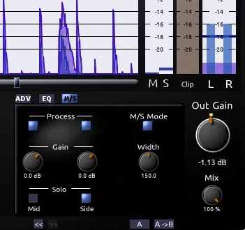 LVC-Audio ClipShifter 2 Mid Side feature (pictured)
