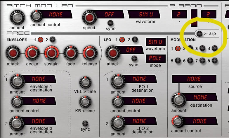 Image: Rob Papen Predator Arp Button